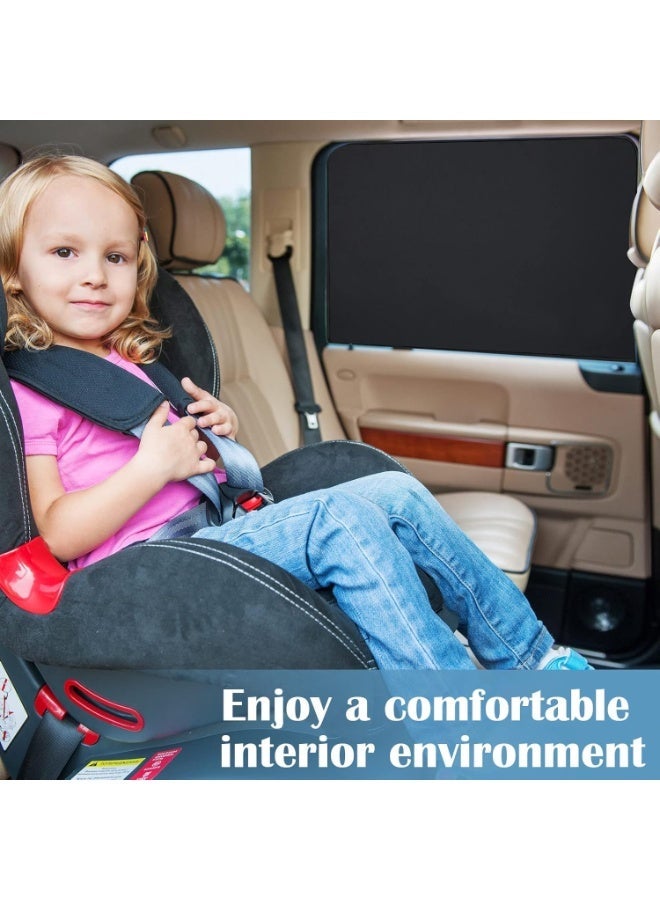 ستائر نوافذ السيارة  عبوة من 4 ستائر مغناطيسية لحماية خصوصية السيارة، ستائر جانبية لحماية الطفل من أشعة الشمس فوق البنفسجية، مناسبة للتخييم، والقيلولة، والنوم، والرضاعة الطبيعية. - Image 4